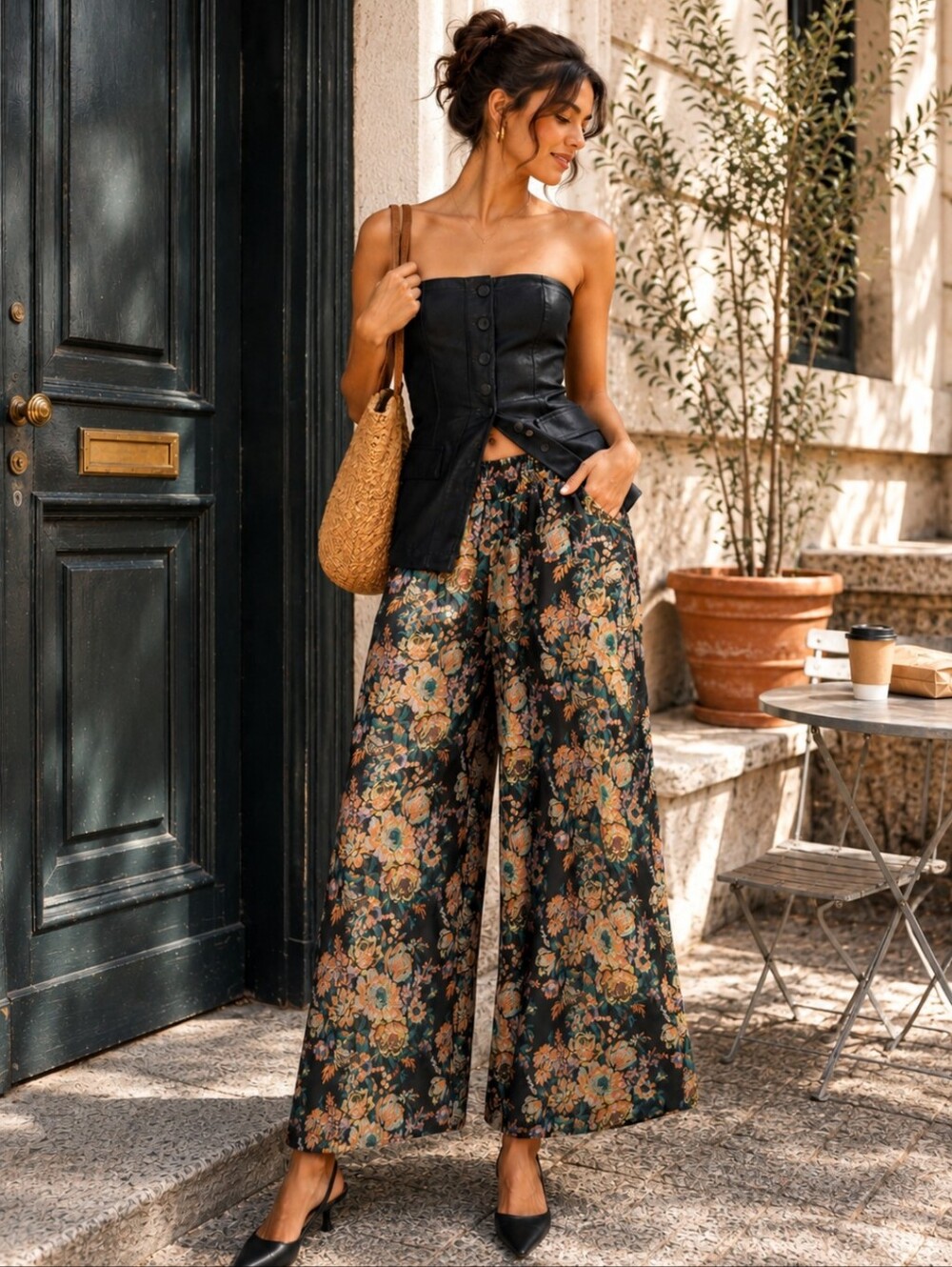 Anthropologie The Somerset Pull-On Pants Cropped Jacquard Edition